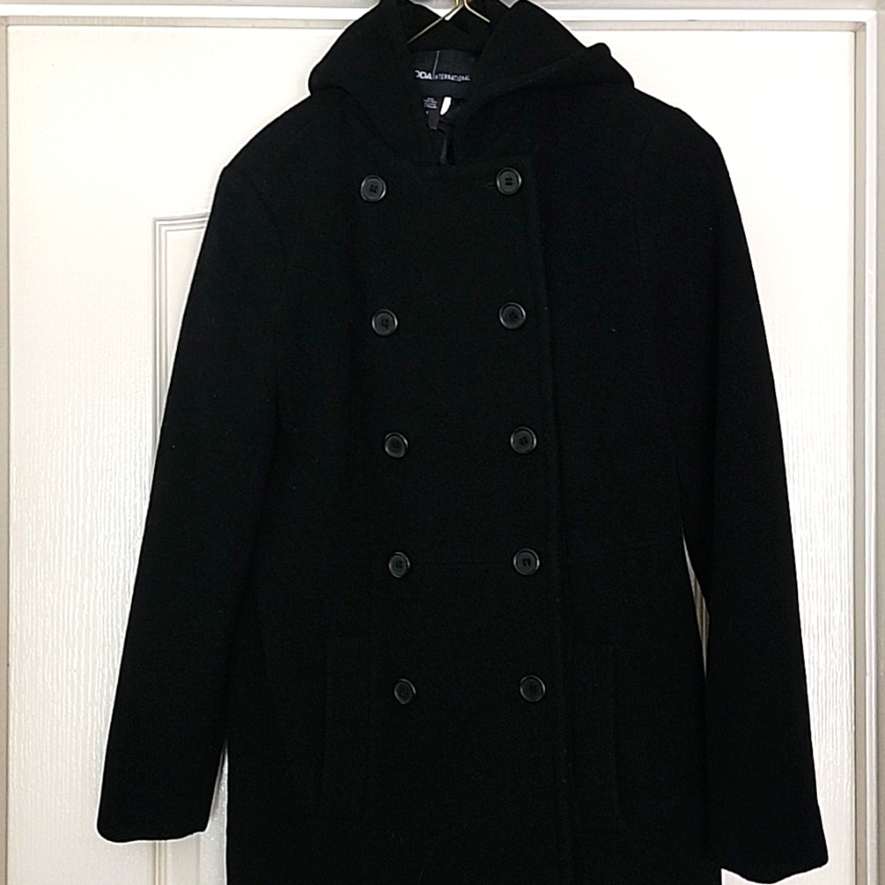 Wool Hooded Pea Coat